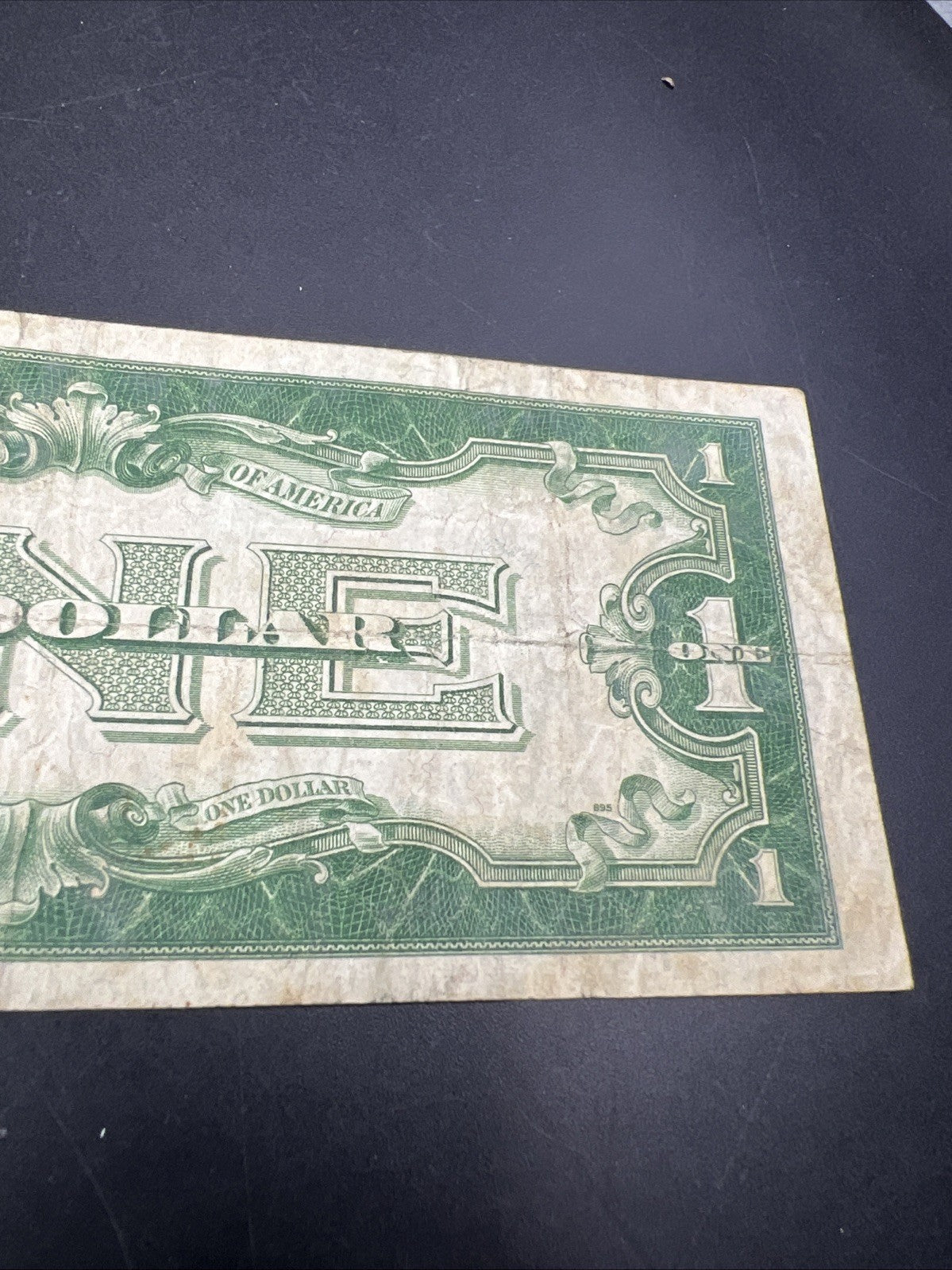 1928 $1 Funnyback Funny Back Silver Certificate Blue Seal Fine Circ017