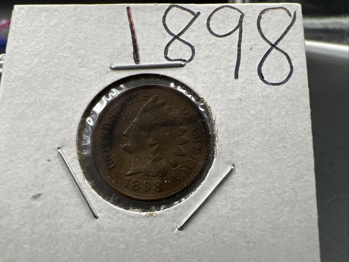 1898 1c Indian Head Cent Penny VF Very Fine Some Toning SKU#A