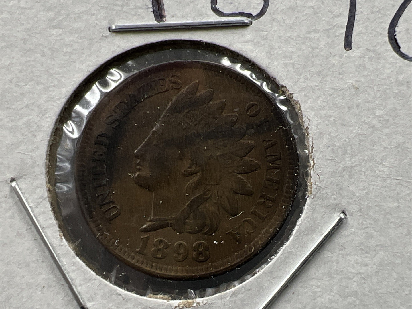 1898 1c Indian Head Cent Penny VF Very Fine Some Toning SKU#A