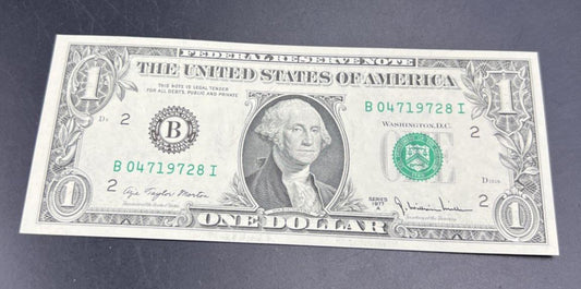 1977 A $1 FRN Federal Reserve Note Green Seal Choice UNC Uncirculated #728