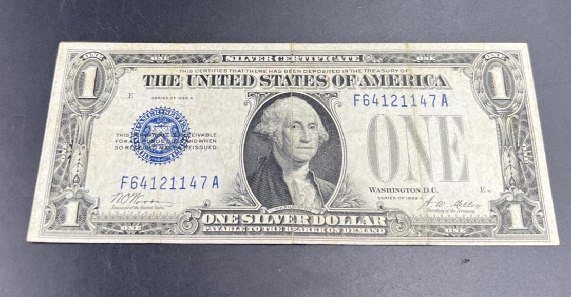 1928 A $1 Funnyback Funny Back Silver Certificate Blue Seal CH VG #147