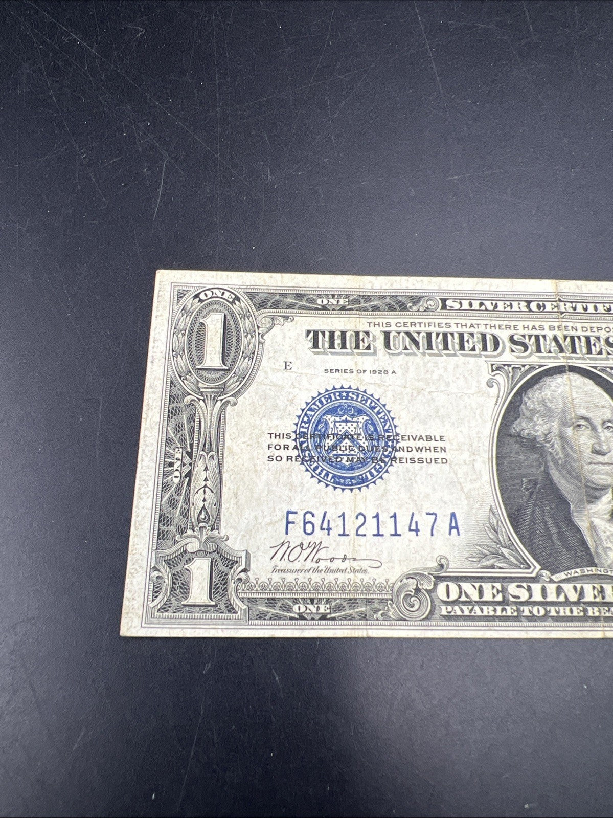 1928 A $1 Funnyback Funny Back Silver Certificate Blue Seal CH VG #147