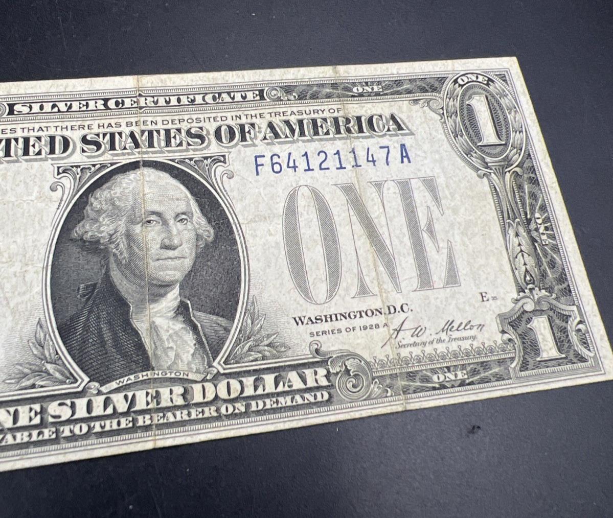 1928 A $1 Funnyback Funny Back Silver Certificate Blue Seal CH VG #147