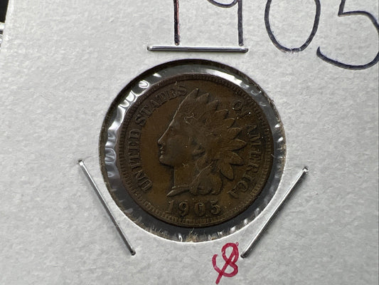 1905 1c Indian Cent Coin Choice VF Very Fine Circ SKU#A