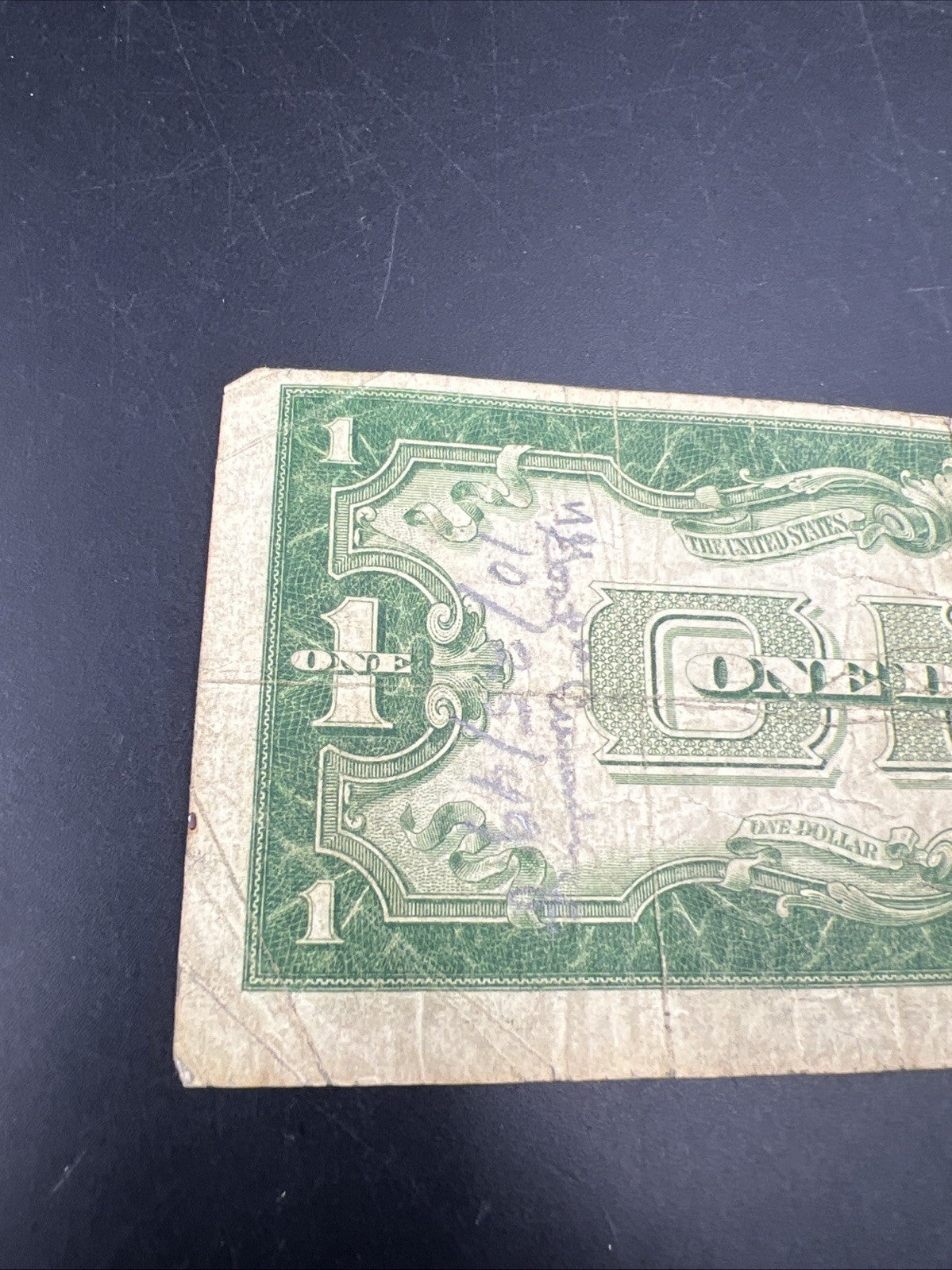 1928 B $1 Funnyback Funny Back Silver Certificate Blue Seal Very Circ Torn #17