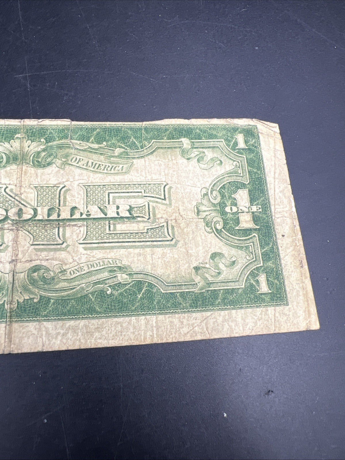 1928 B $1 Funnyback Funny Back Silver Certificate Blue Seal Very Circ Torn #17