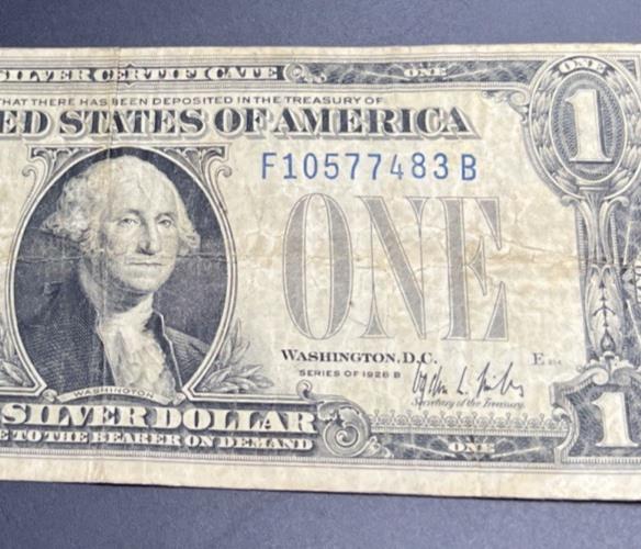 1928 B $1 Funnyback Funny Back Silver Certificate Blue Seal VG Very Good SKU#483