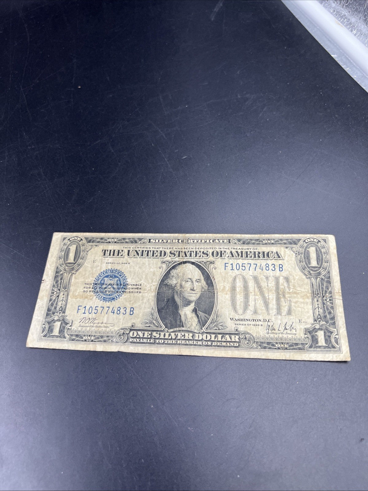 1928 B $1 Funnyback Funny Back Silver Certificate Blue Seal VG Very Good SKU#483