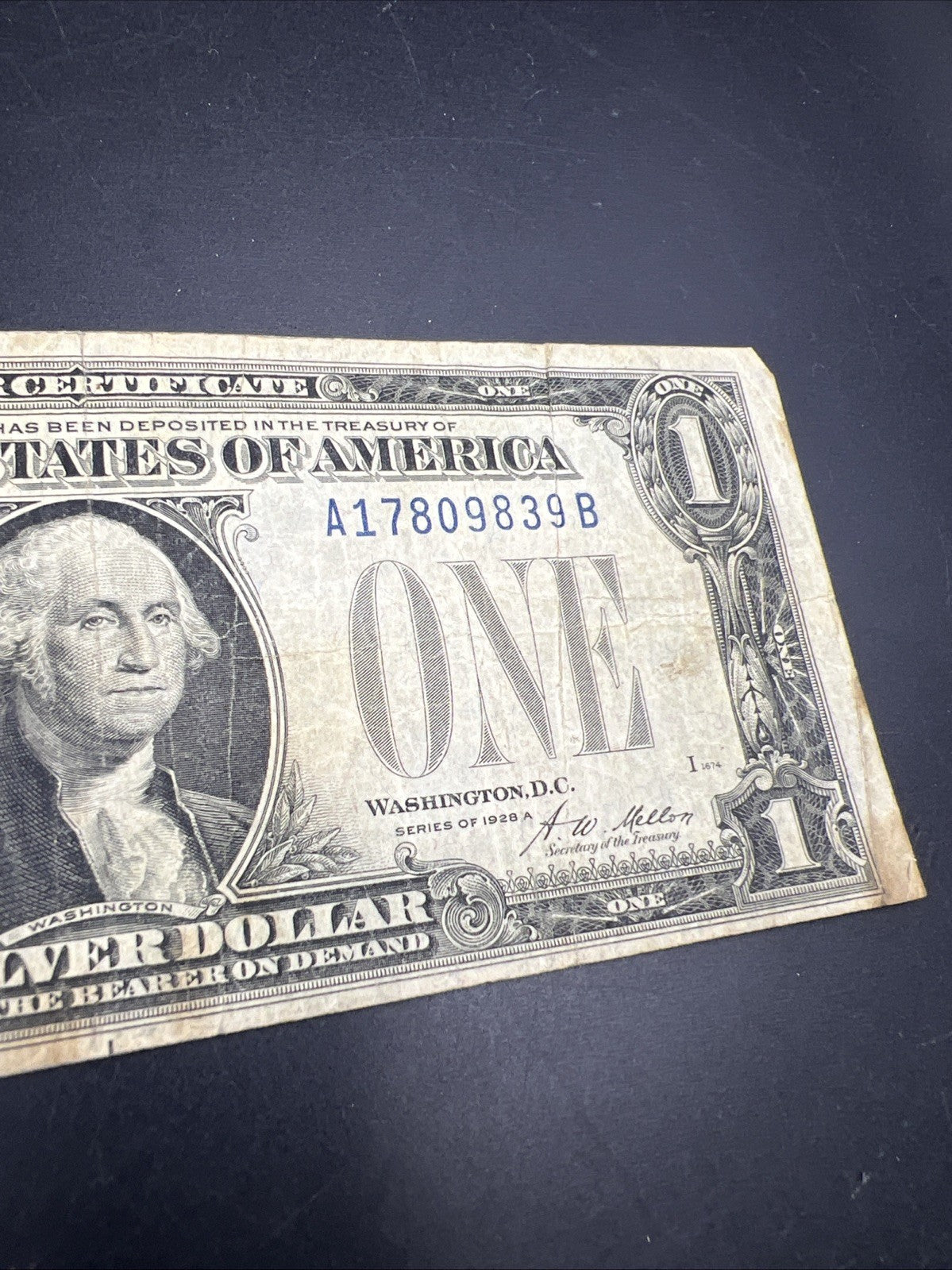 1928 A $1 Funnyback Funny Back Silver Certificate Blue Seal Fine Circ #839