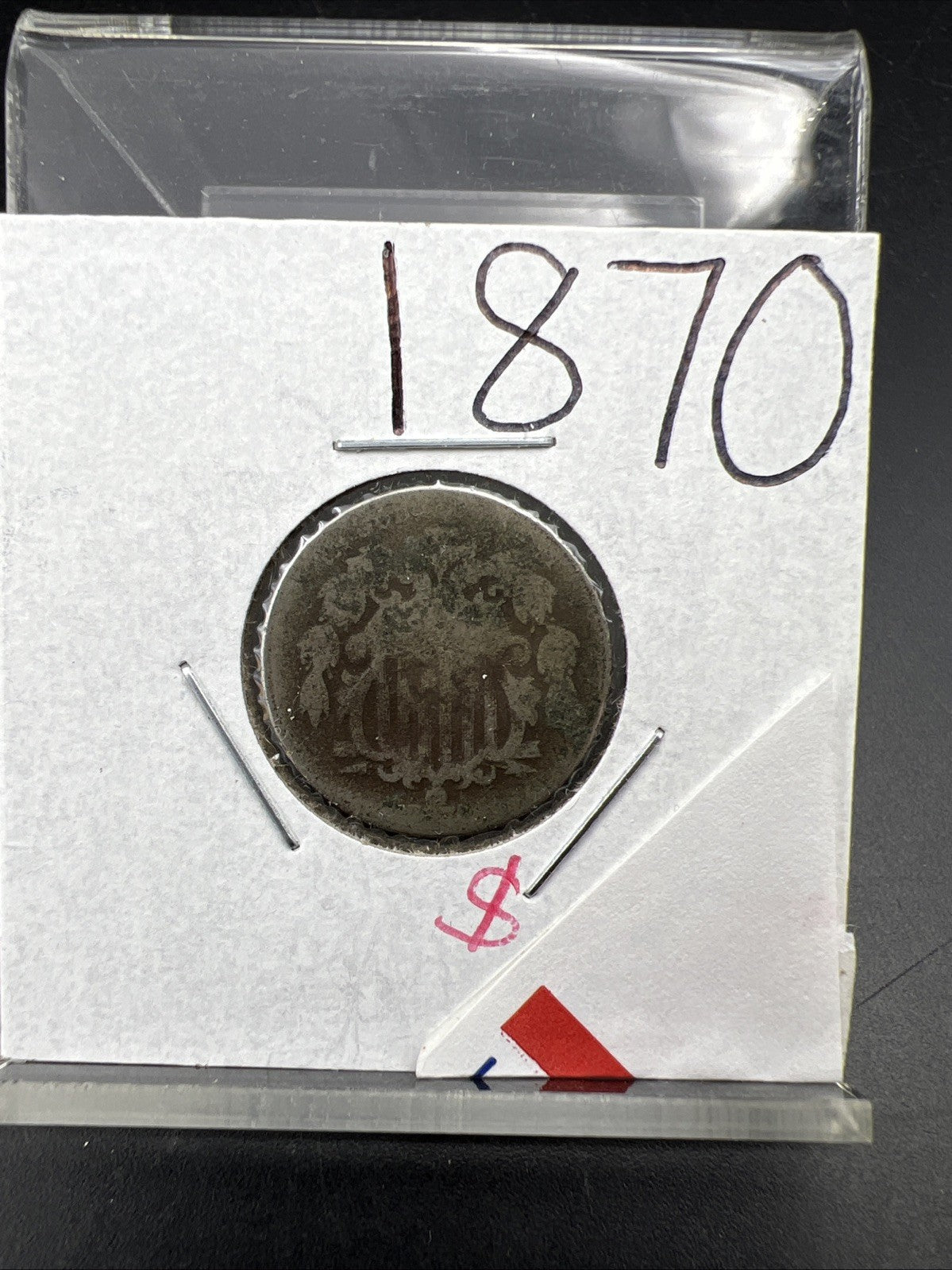 1870 5c Shield Nickel Very Circulated SKU#A