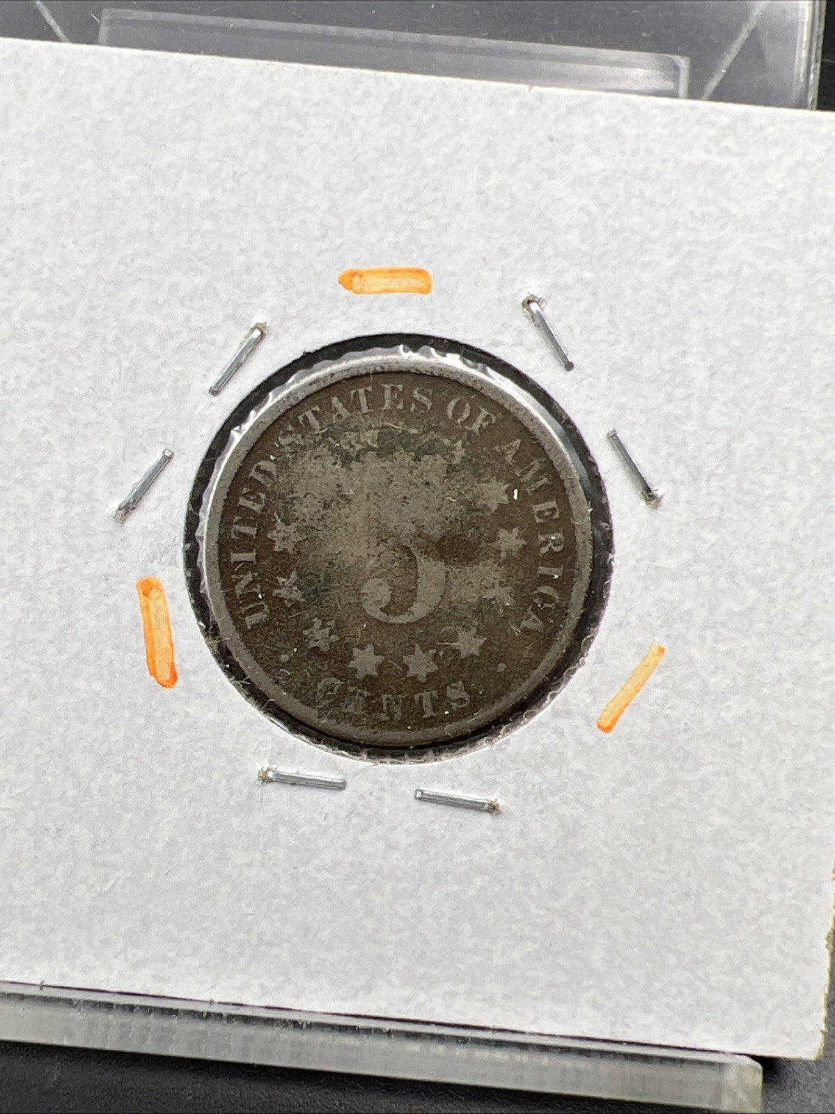 1870 5c Shield Nickel Very Circulated SKU#A