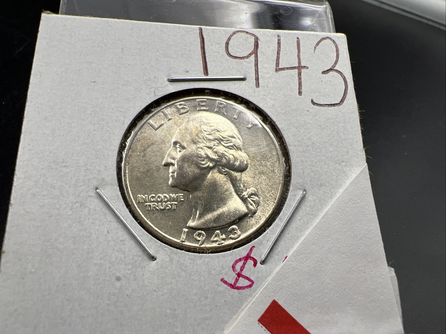 1943 P Washington 90% Silver Quarter Choice AU About UNC WWII Era Coin SKU#A