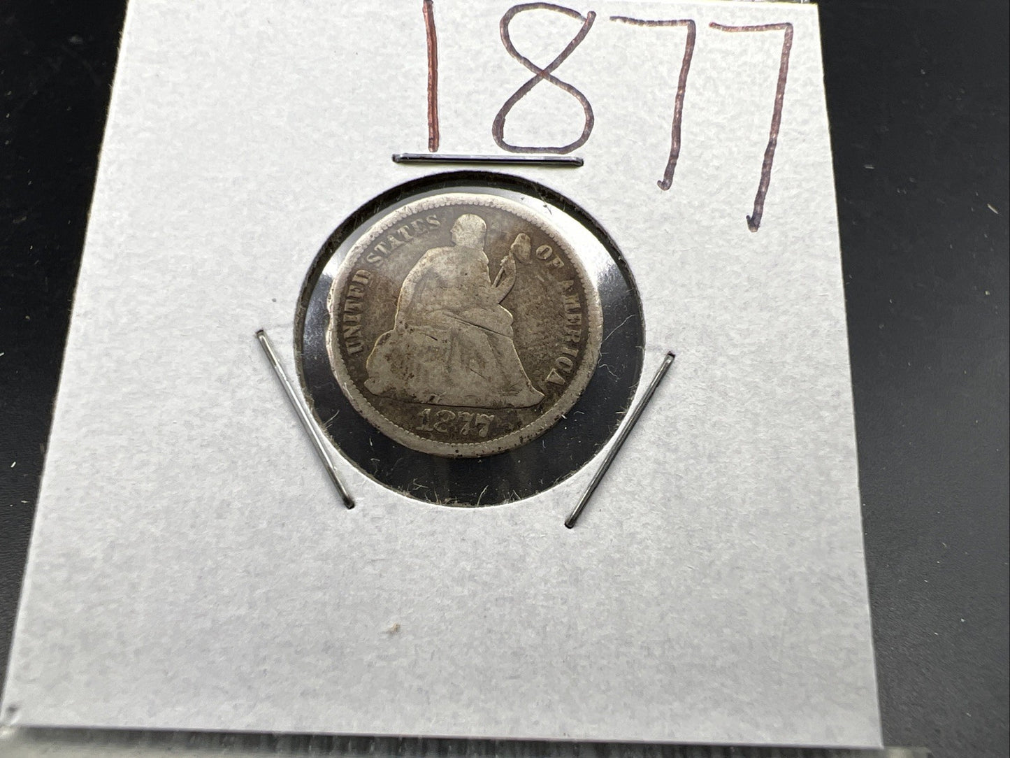 1877 10c Liberty Seated Dime Coin AG About Good Circulated