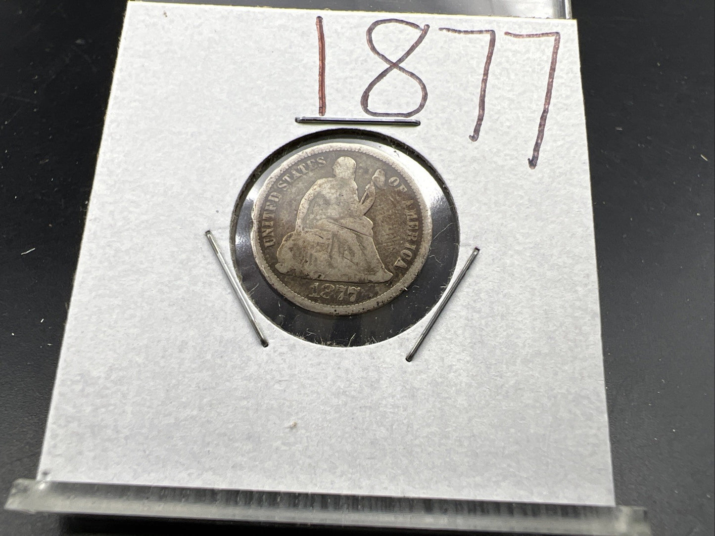 1877 10c Liberty Seated Dime Coin AG About Good Circulated