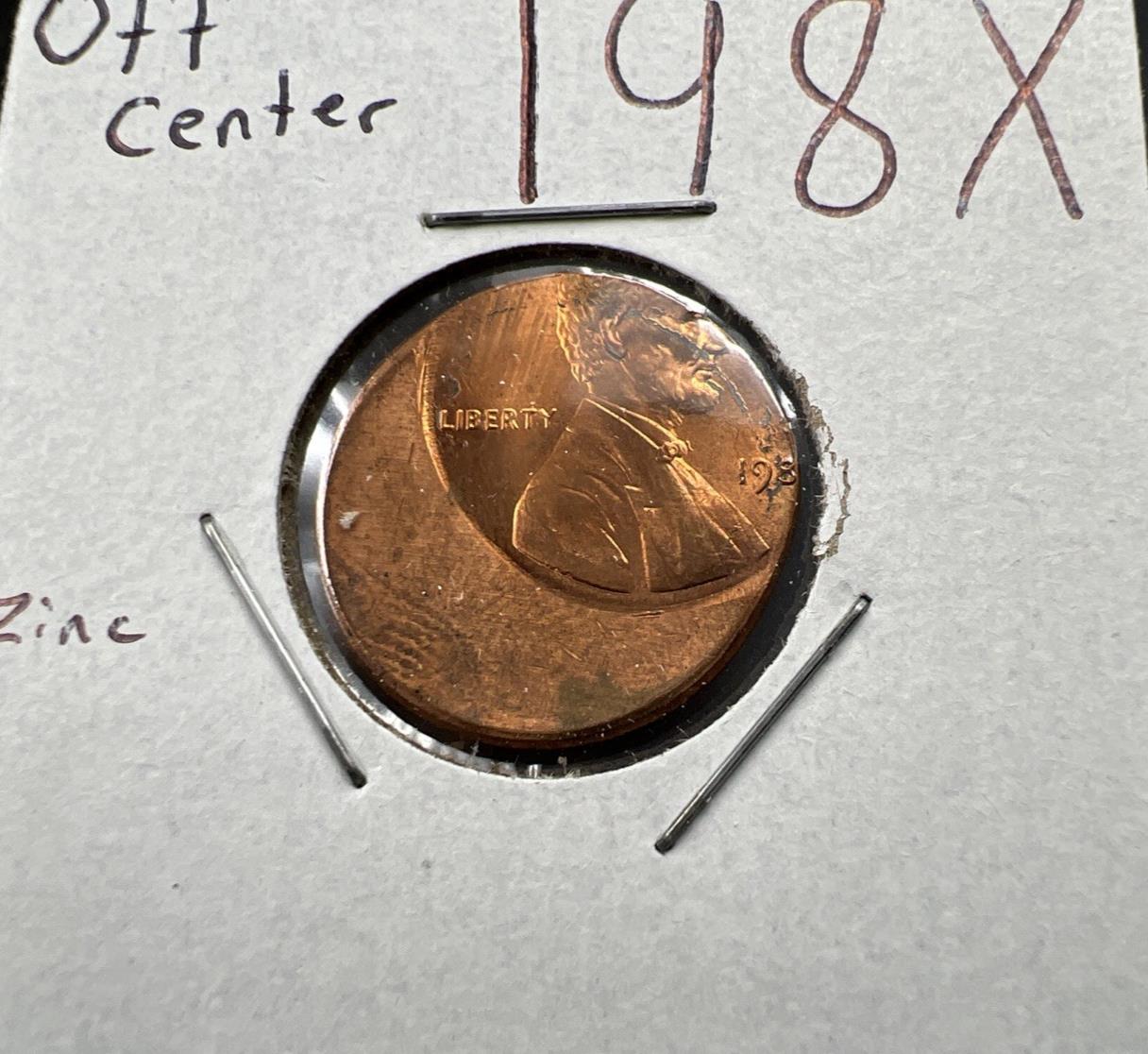 198x 1c Lincoln Memorial Cent Penny 60% Off Center Error Choice UNC SKU#B