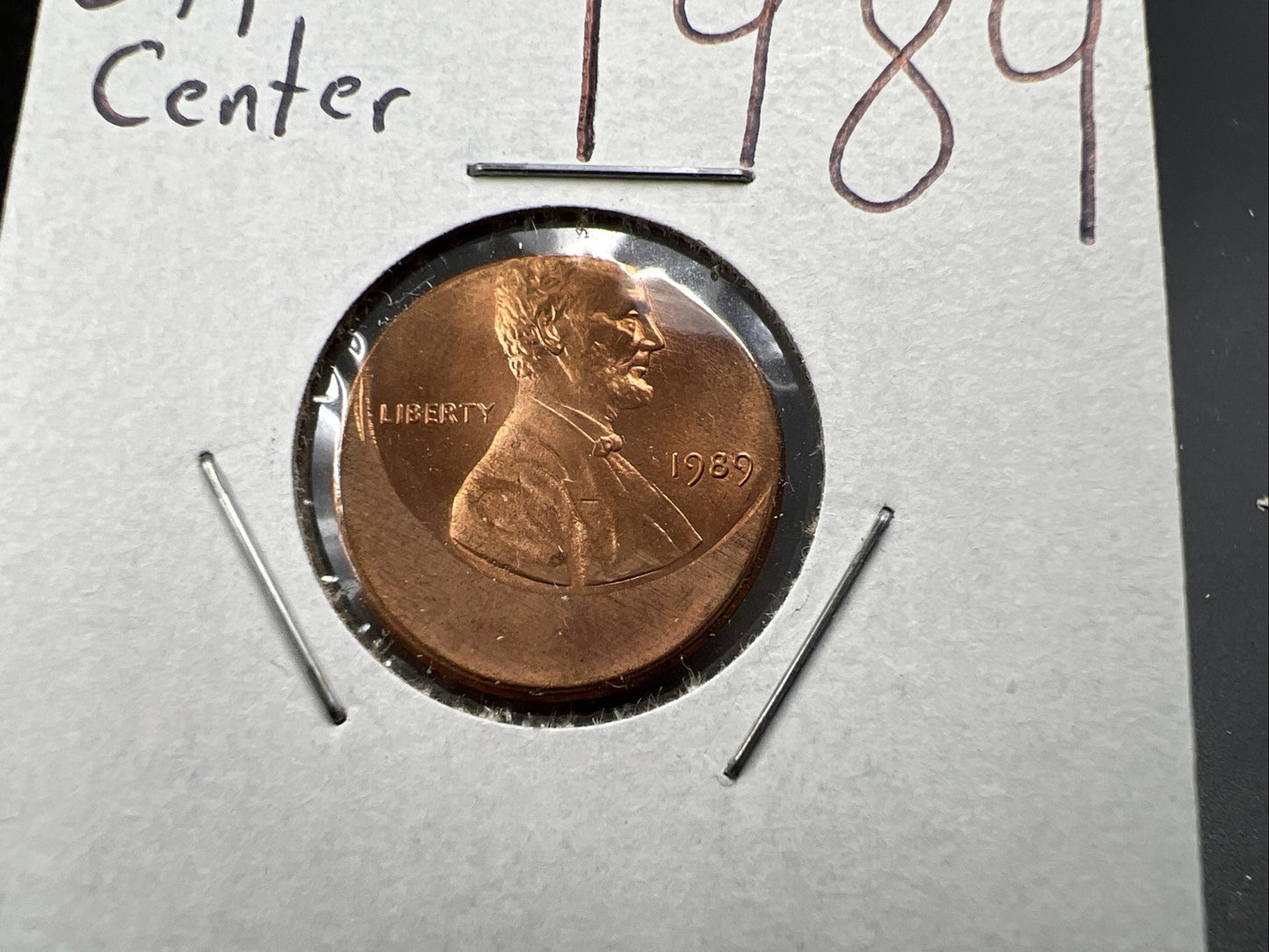 1989 1c Lincoln Memorial Cent Penny 33% Off Center Error Choice UNC SKU#A