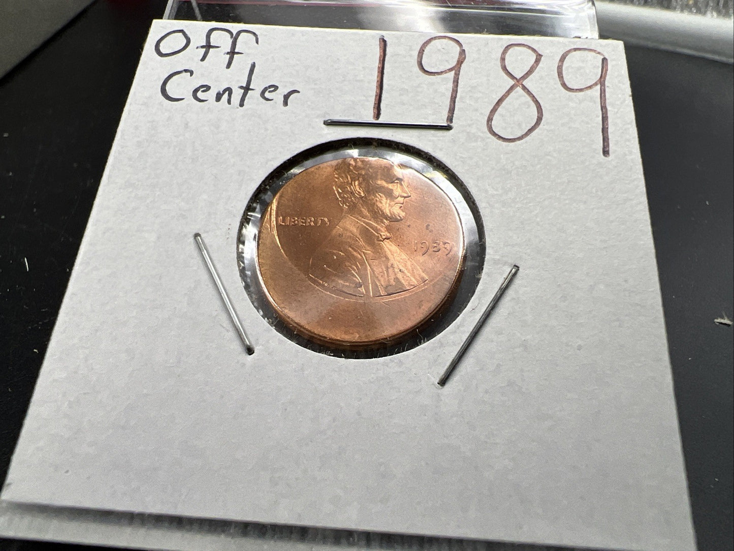 1989 1c Lincoln Memorial Cent Penny 33% Off Center Error Choice UNC SKU#A