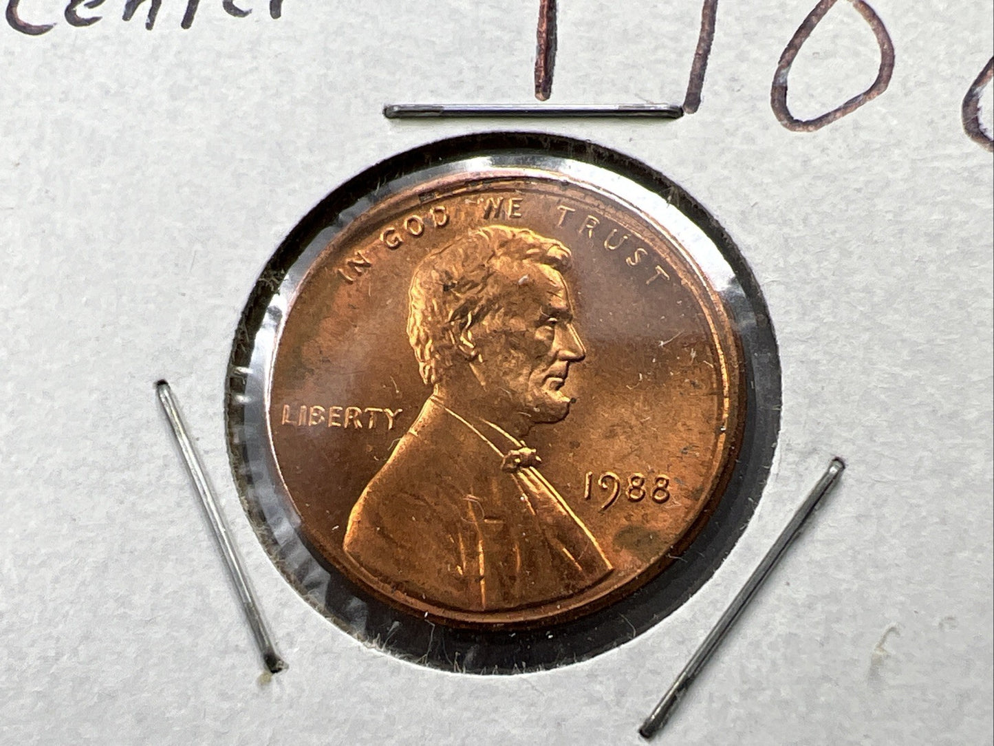1988 1c Lincoln Memorial Cent Penny Broadstrike Off Center Choice UNC SKU#A