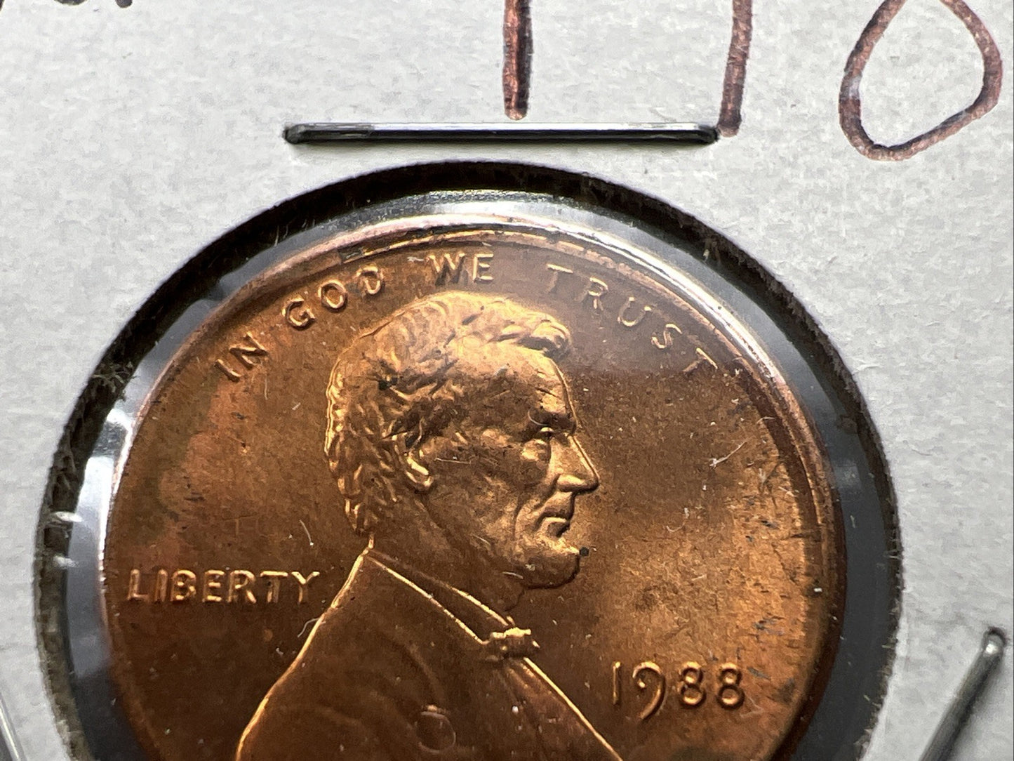 1988 1c Lincoln Memorial Cent Penny Broadstrike Off Center Choice UNC SKU#A