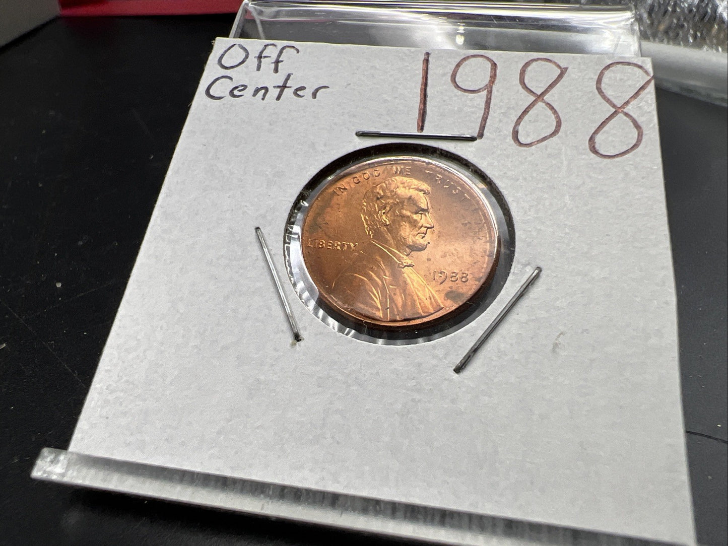 1988 1c Lincoln Memorial Cent Penny Broadstrike Off Center Choice UNC SKU#A