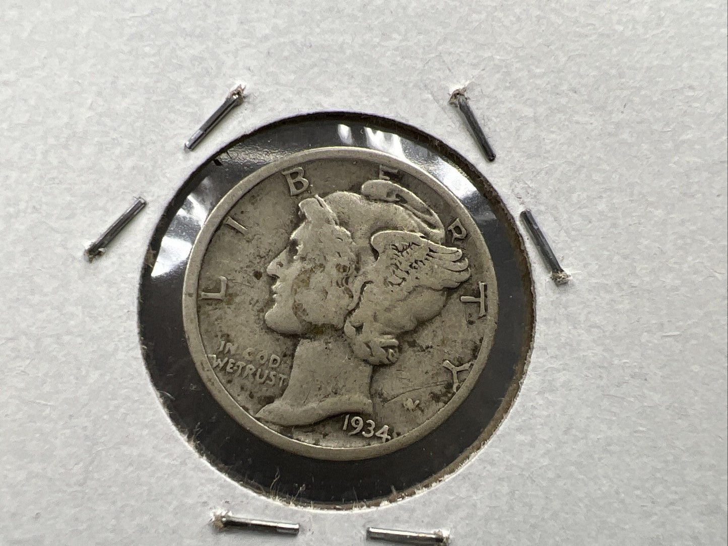 1934 D /D Mercury Silver Dime Coin RPM FS-501 Variety XF EF Extra Fine Circ