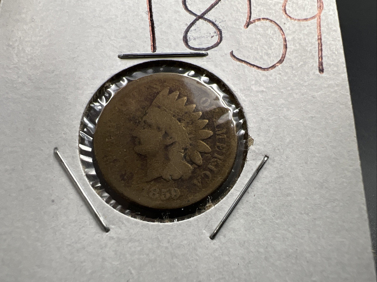 1859 1c Indian Head Cent Penny AG About Good Very Circulated SKU#B