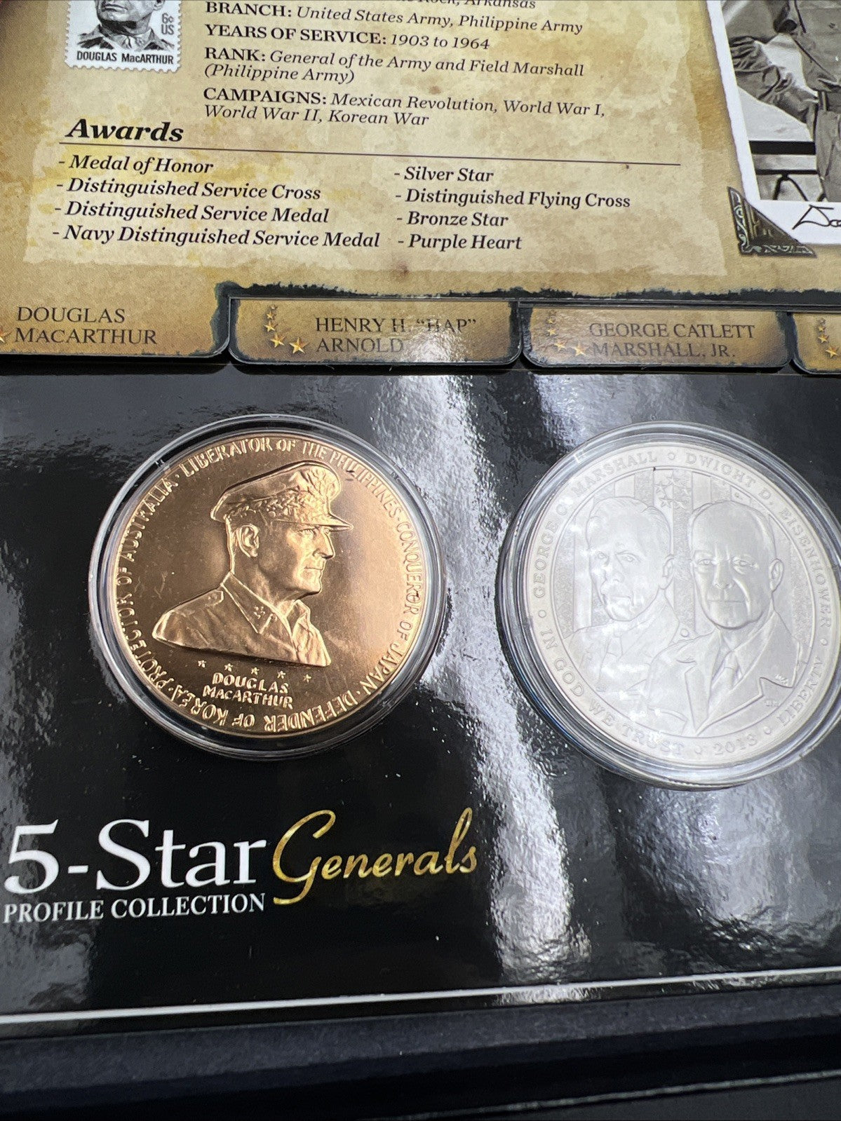 2013 5 Star Generals 2 Coin & Bronze Medal Set US Mint OGP