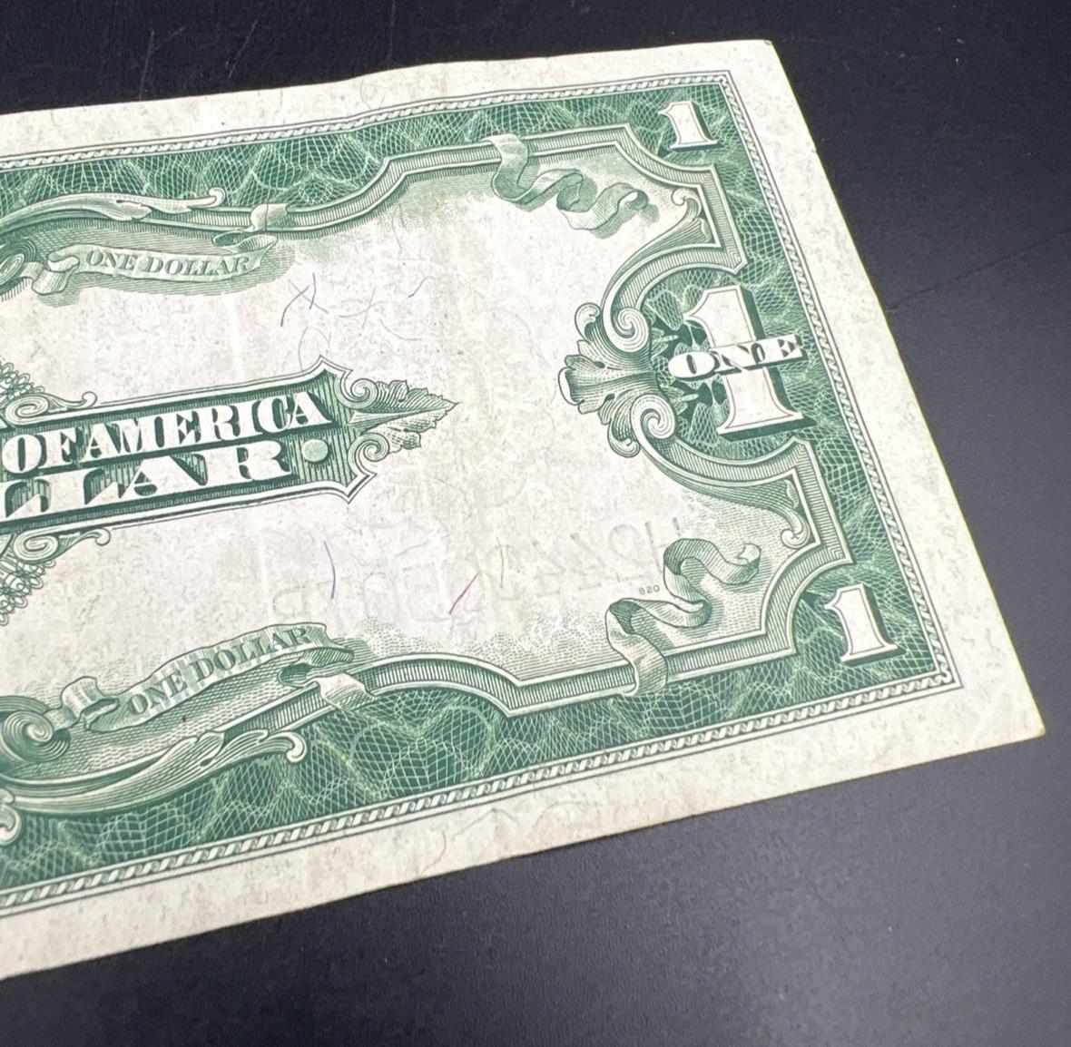 1923 $1 One Dollar Silver Certificate Horse Blanket Blue Seal VF Very Fine #507
