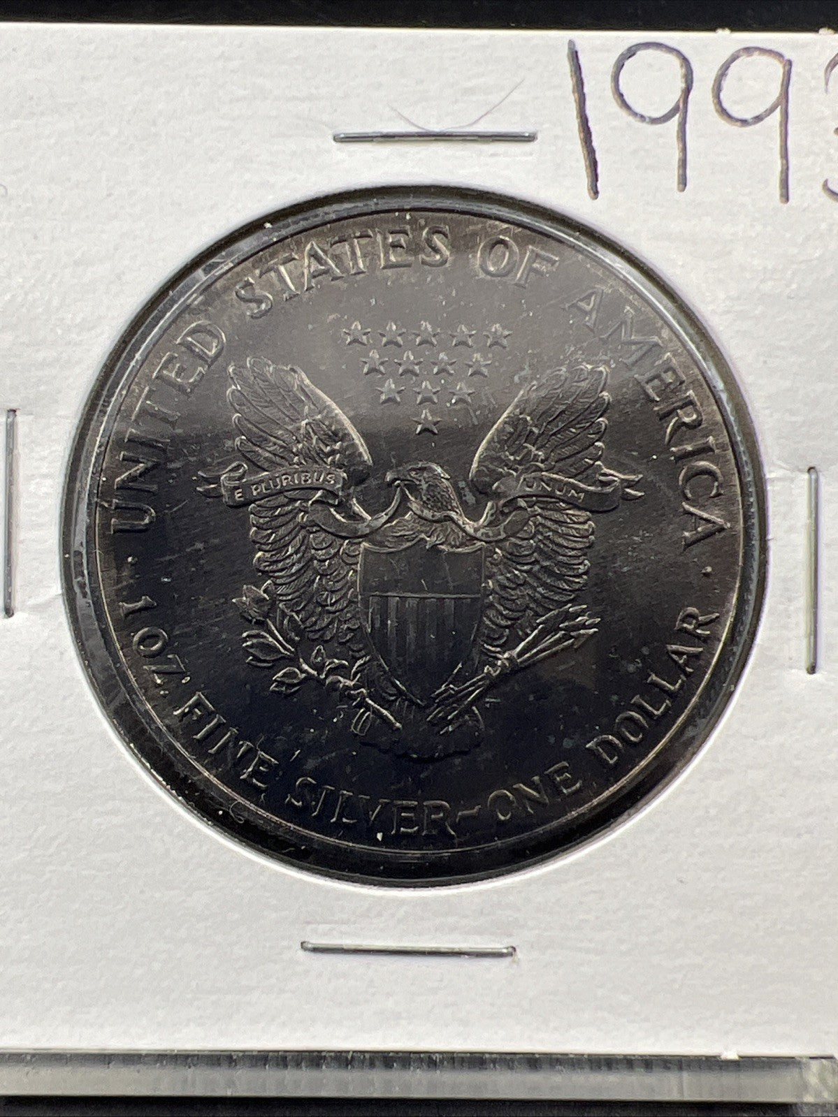 1993 1 OZ American Silver Eagle ASE Coin CH BU Nice Toning Toner Reverse SKU#3R