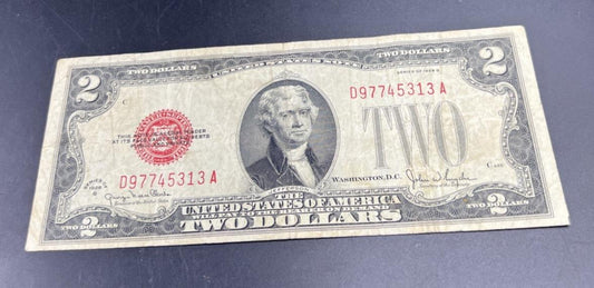 1928 G $2 United States Currency Legal Tender Note Very Good #313