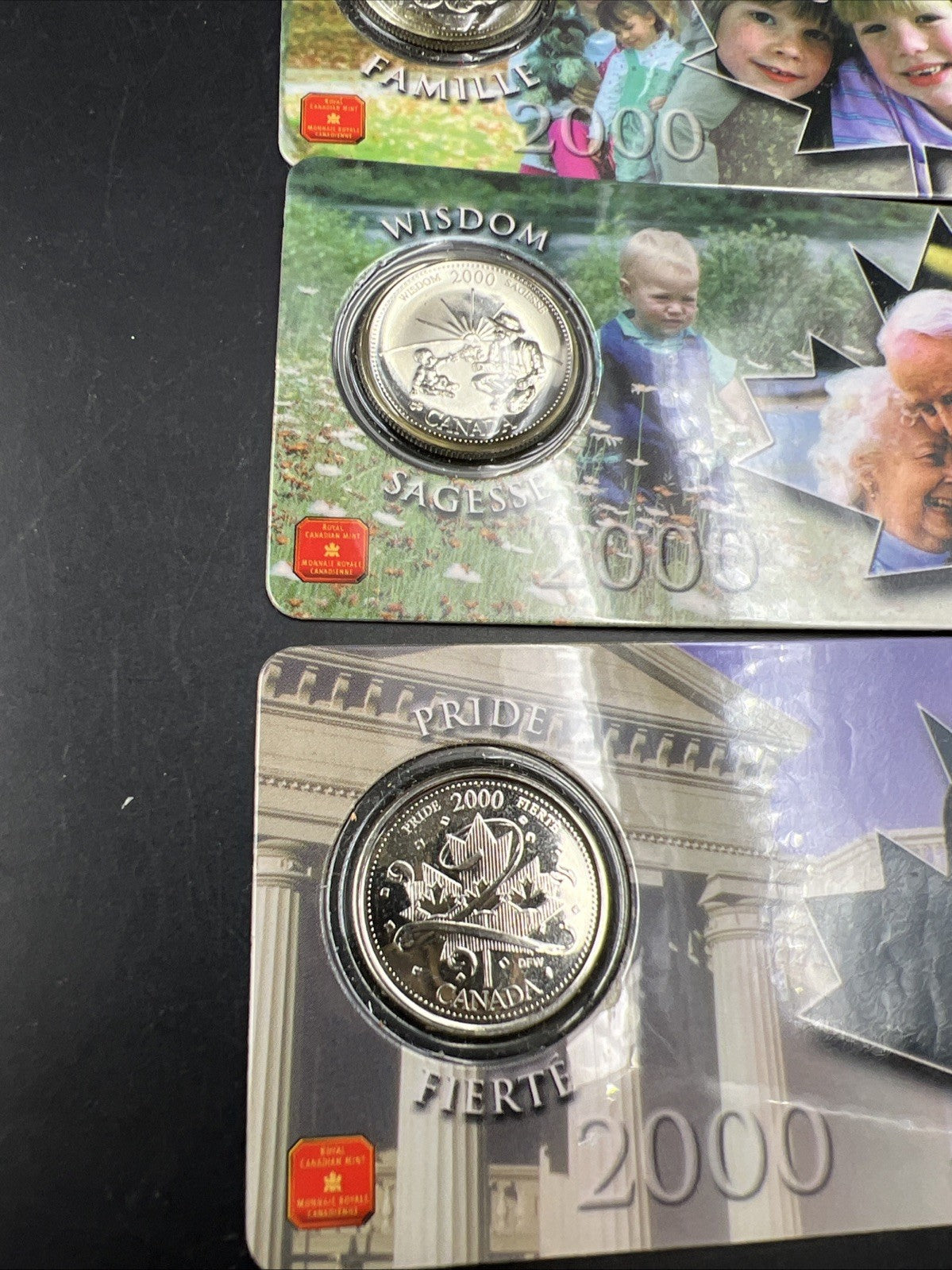 4 Coin Canada 2000 25c Community Family Wisdom Fierte Unc Set in Display Card