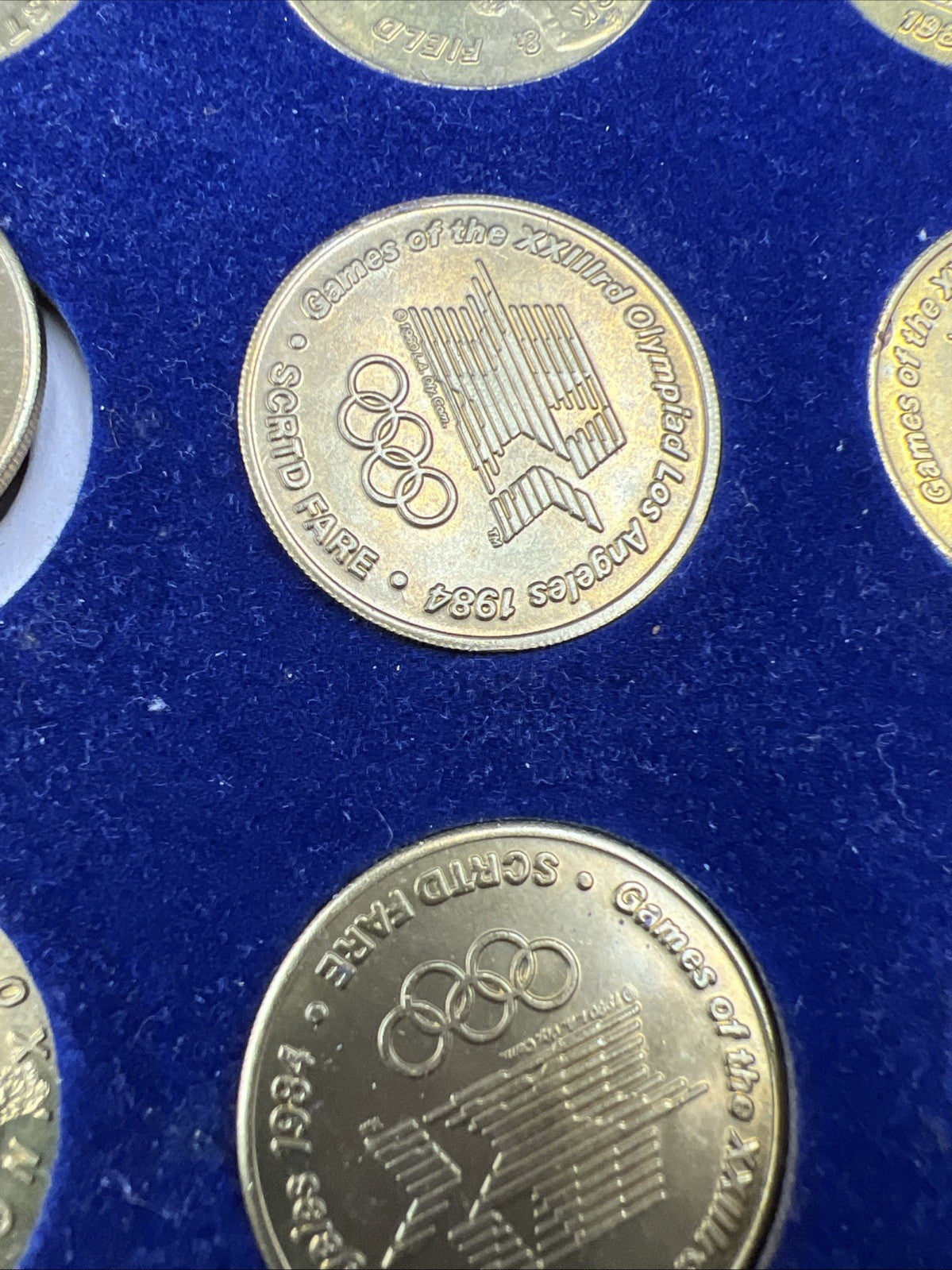 1984 Los Angeles Olympics Token 24 Medallion Set in USED Packadging