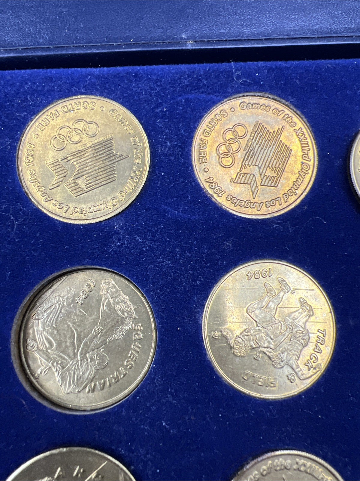 1984 Los Angeles Olympics Token 24 Medallion Set in USED Packadging