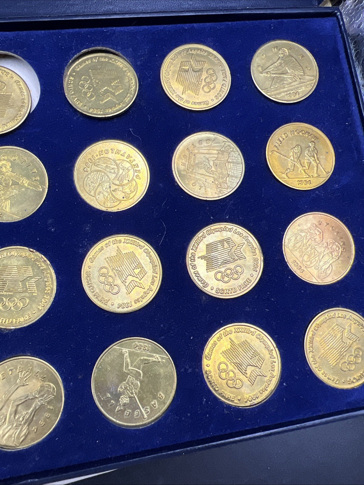 1984 Los Angeles Olympics Token 24 Medallion Set in USED Packadging