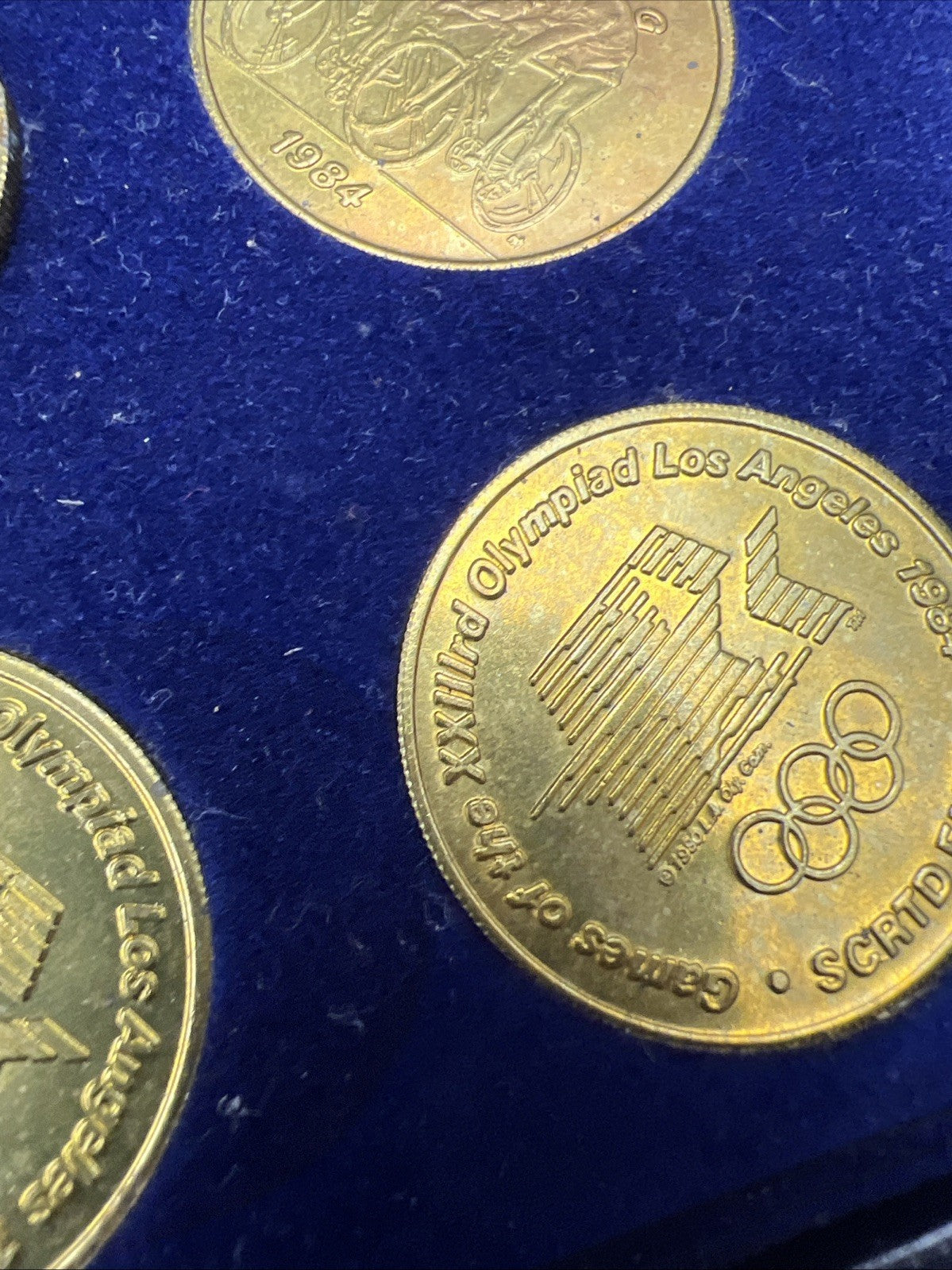 1984 Los Angeles Olympics Token 24 Medallion Set in USED Packadging