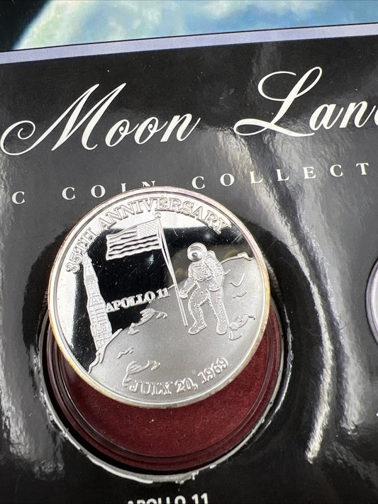 Apollo 11 Moon Landing 1 oz Silver Coin in Display Set w Accompanying 1969 Coins
