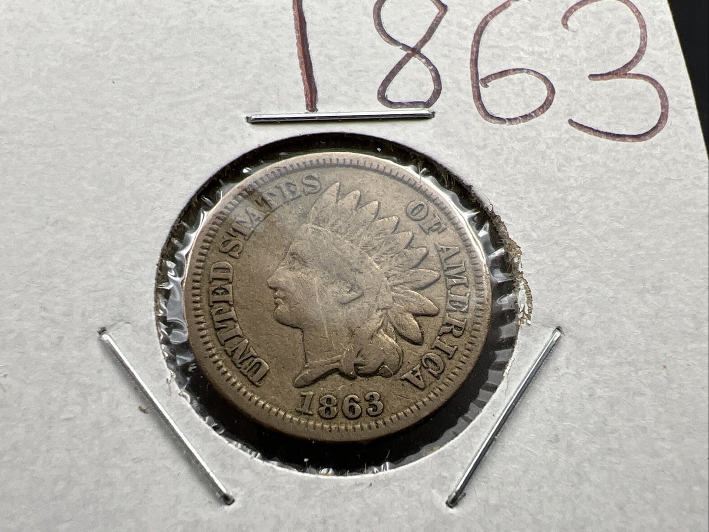 1863 1c Indian One Cent Coin Choice VF Very Fine SKU#A