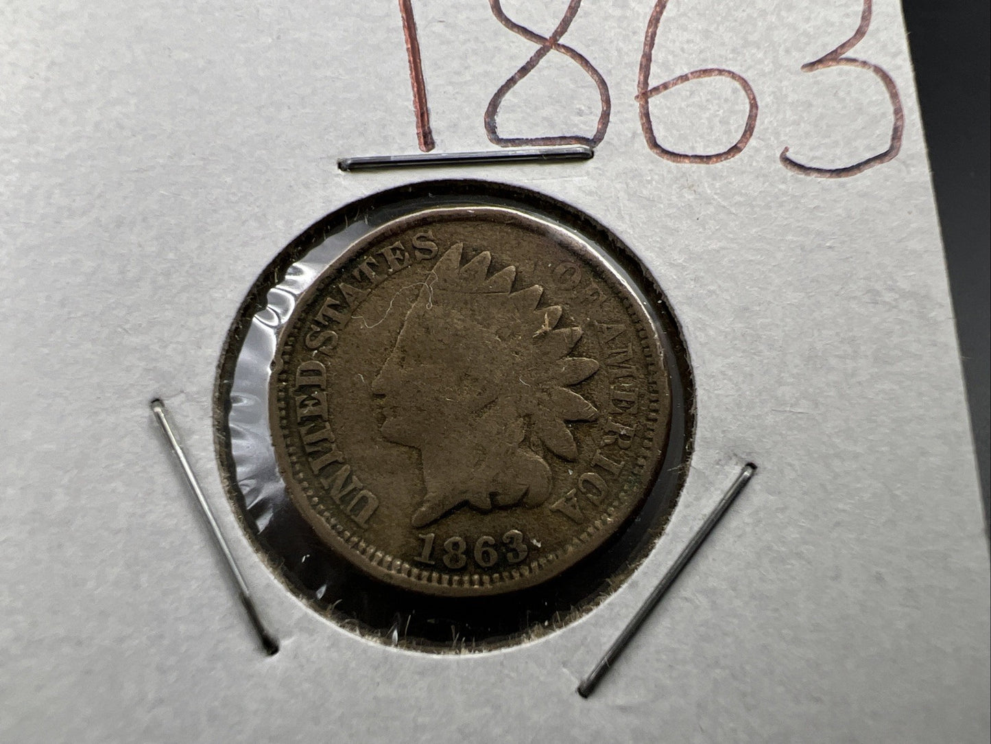 1863 1c Indian One Cent Coin Choice VG Very Good / Fine Circ SKU#A