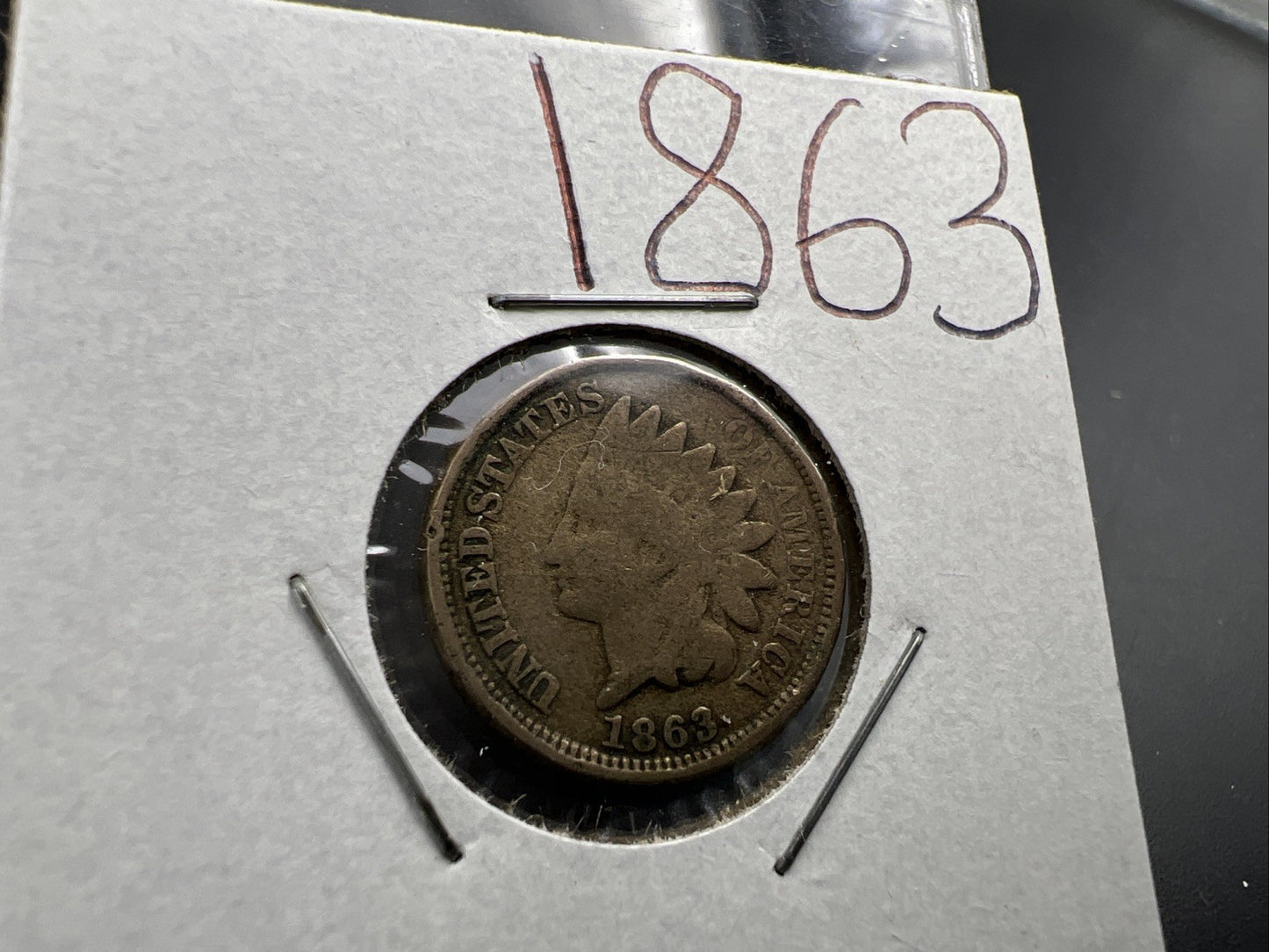 1863 1c Indian One Cent Coin Choice VG Very Good / Fine Circ SKU#A