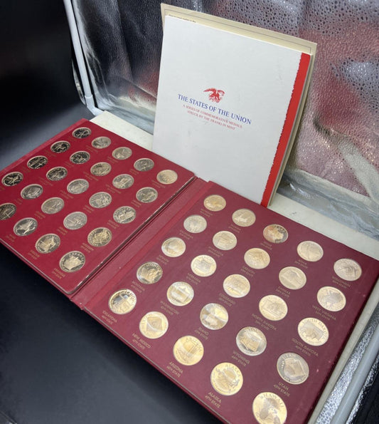 The States of The Union Franklin Mint Set of 50 Bronze Commemorative Medals