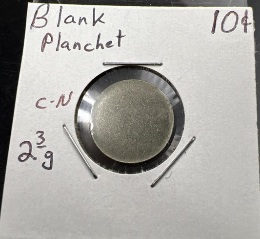 Blank Copper Nickel 10c Dime Planchet Error Coin Uncirculated SKU#A