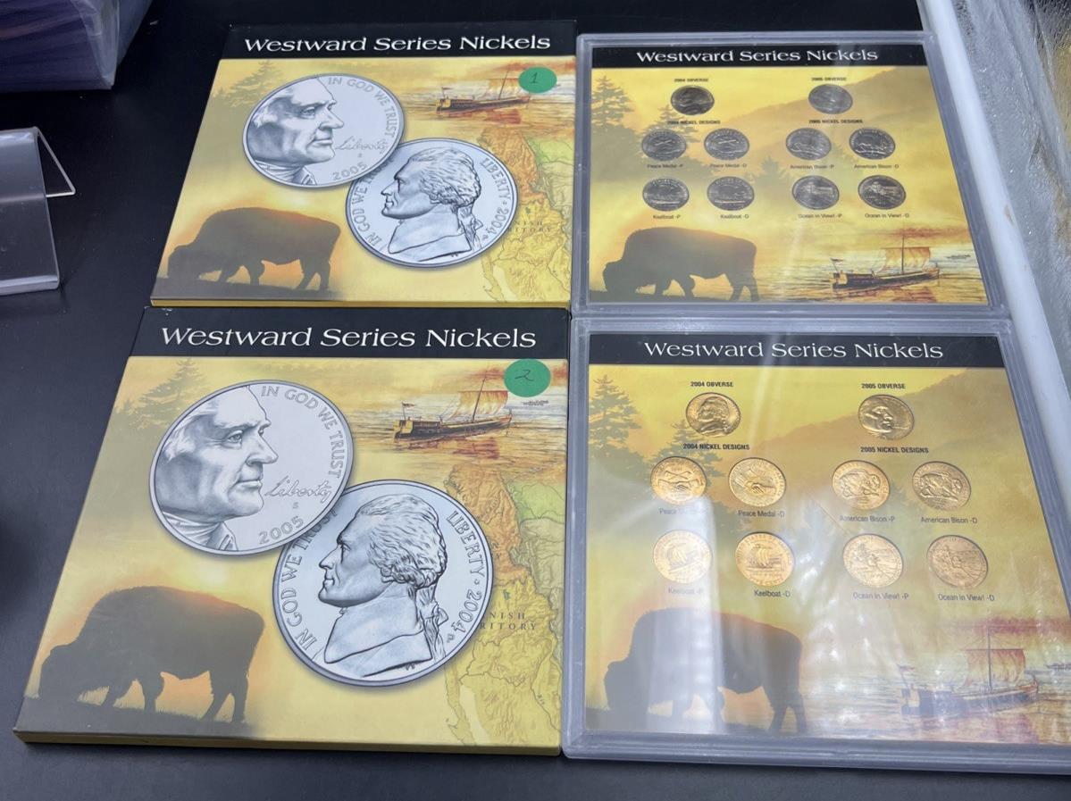 Lot of 2 2004 2005 5c Jefferson Nickel Sets 20 Coins in Holders SKU#B