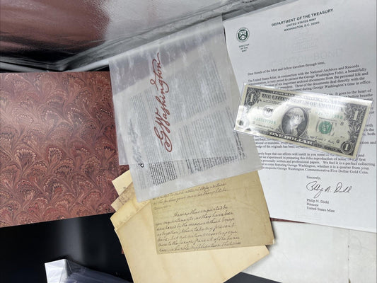 George Washington Folio & $1 Document Collection from US Mint National Archives