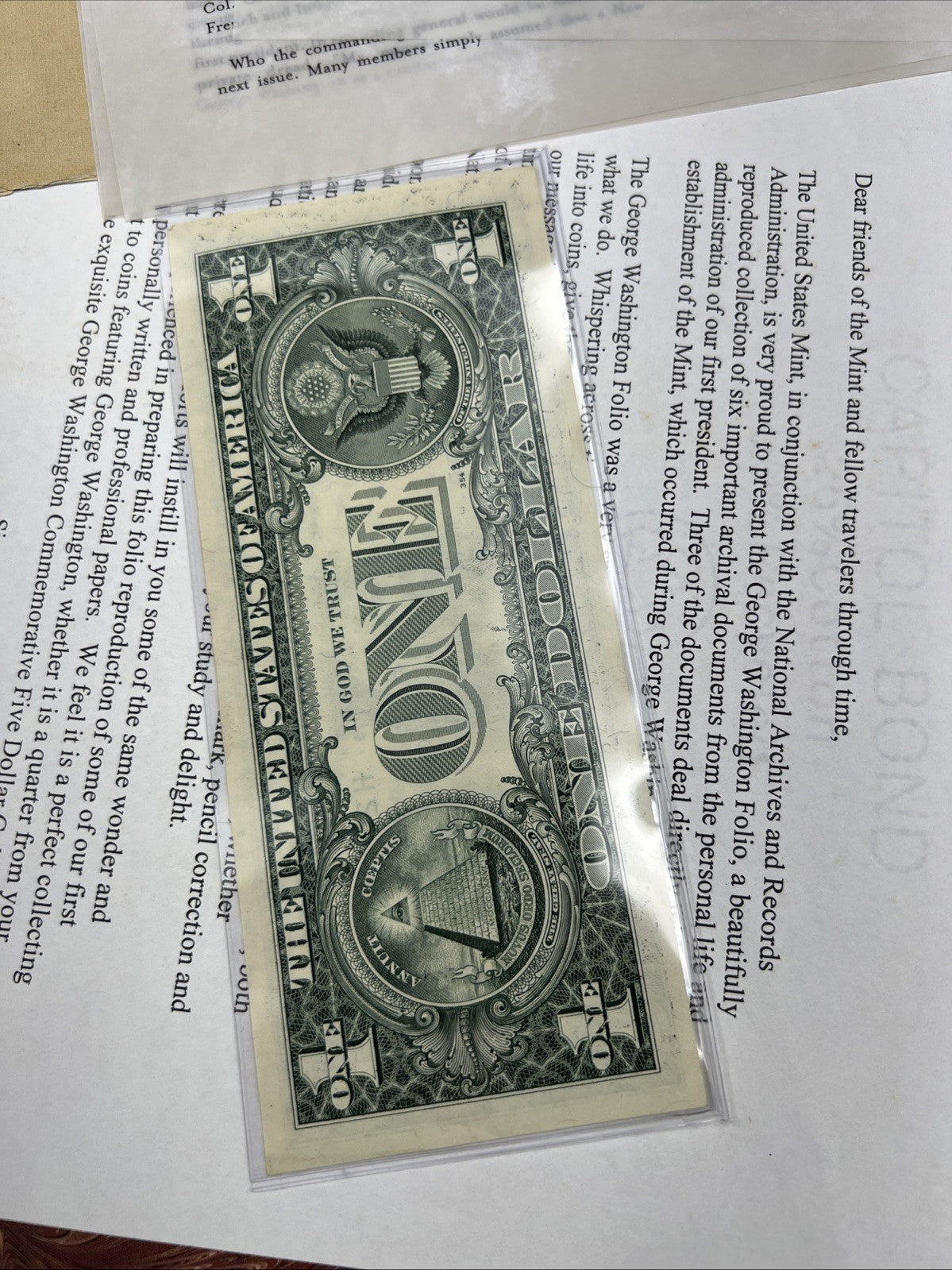 George Washington Folio & $1 Document Collection from US Mint National Archives