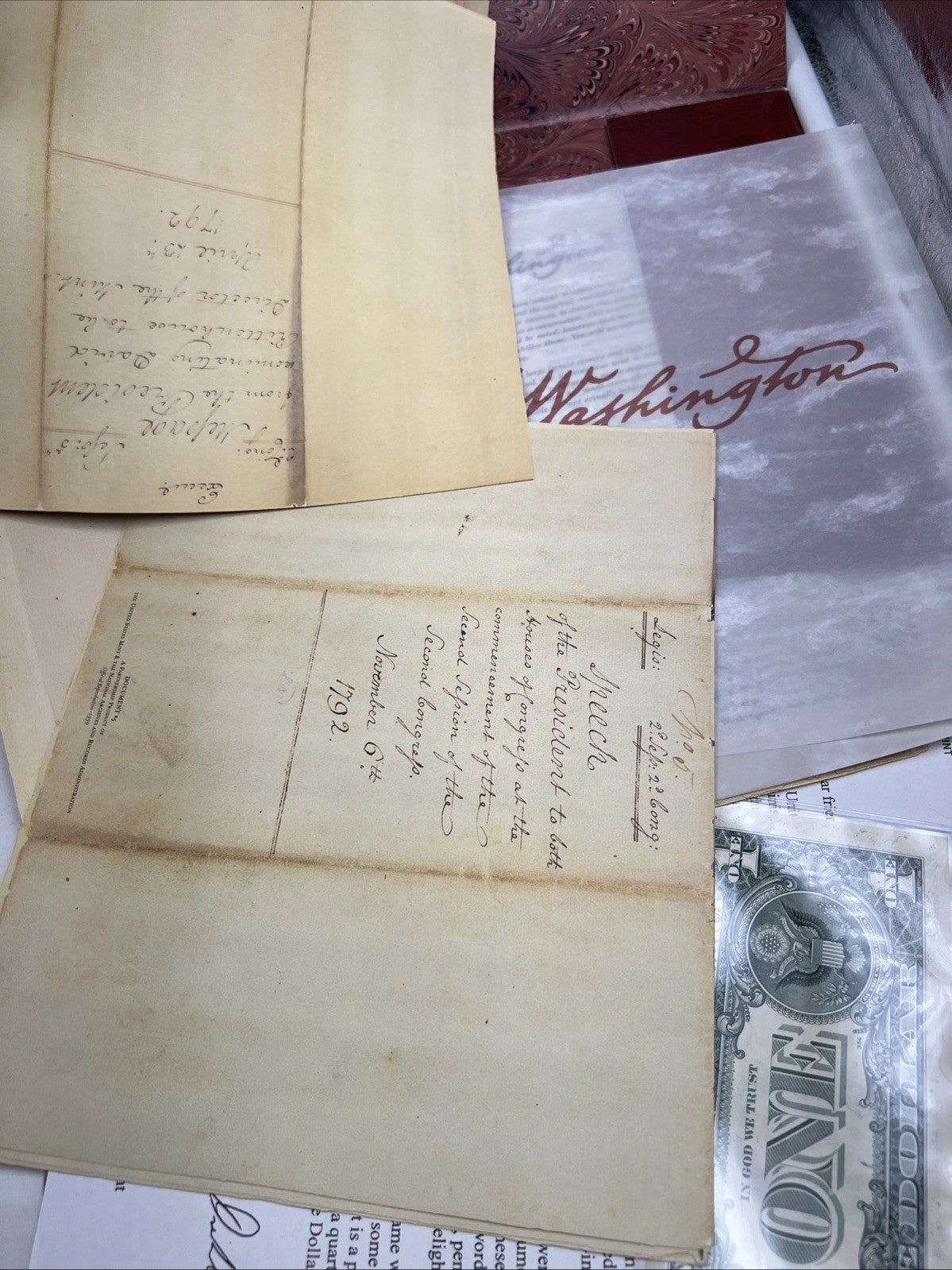 George Washington Folio & $1 Document Collection from US Mint National Archives