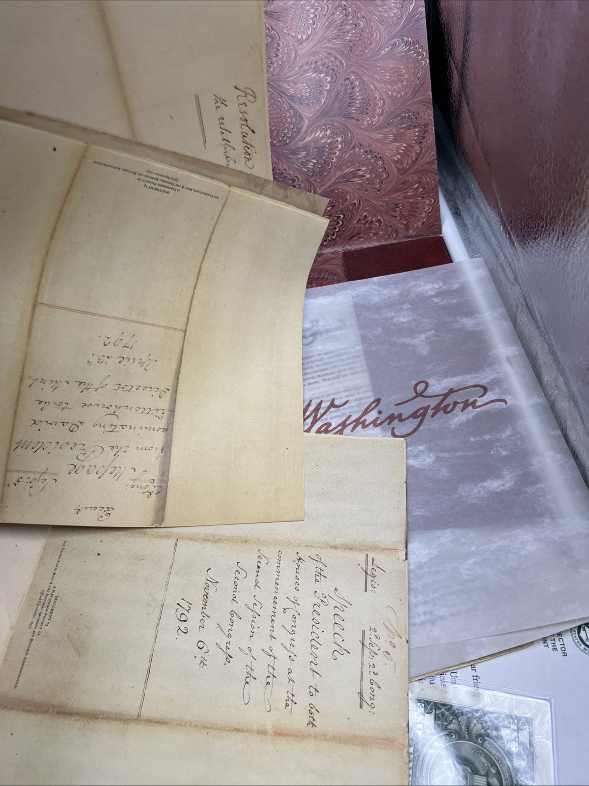 George Washington Folio & $1 Document Collection from US Mint National Archives