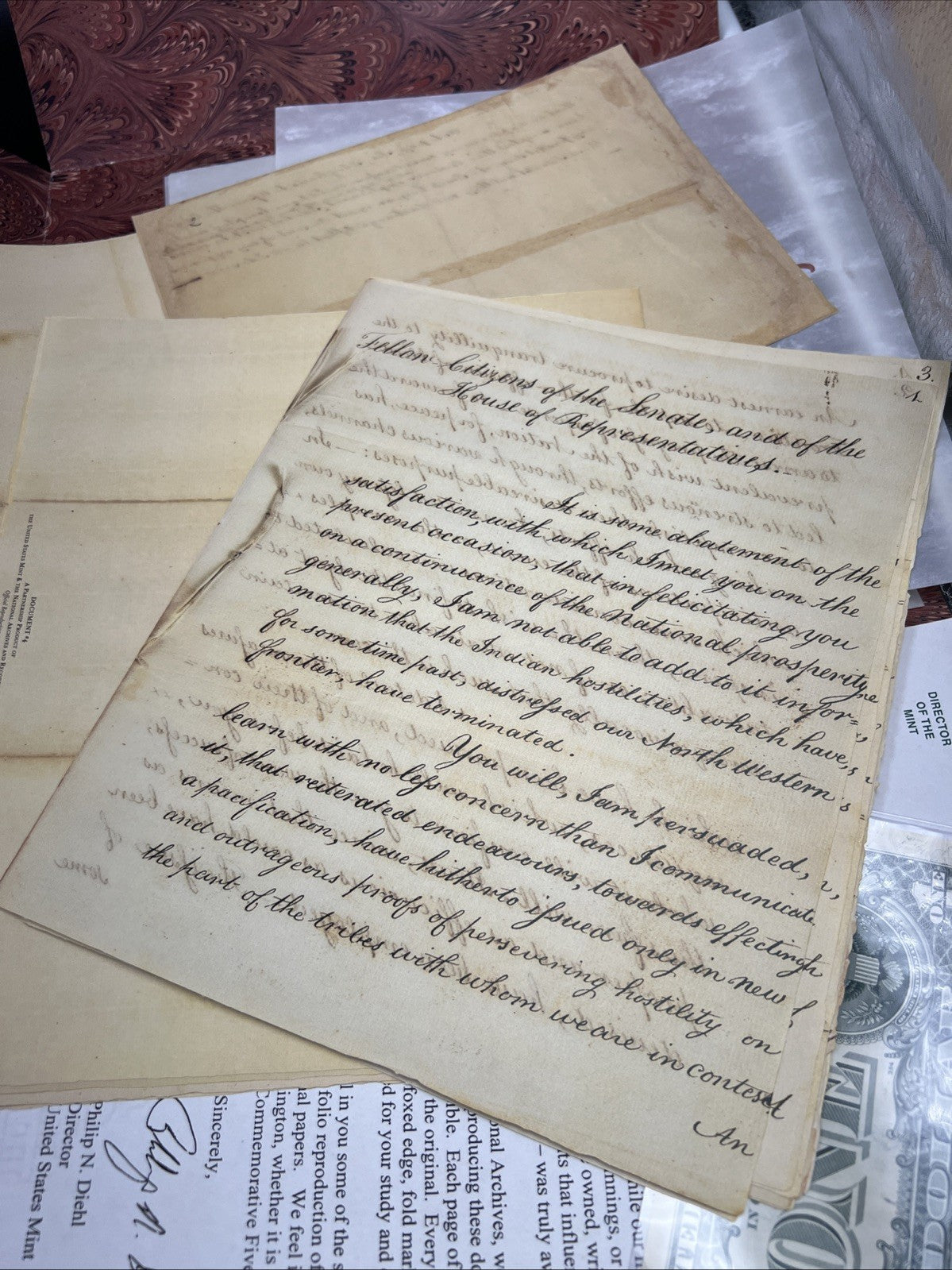 George Washington Folio & $1 Document Collection from US Mint National Archives