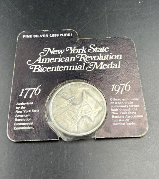 New York American Revolution Bicentennial .999 Fine Silver Medal Coin SKU#A