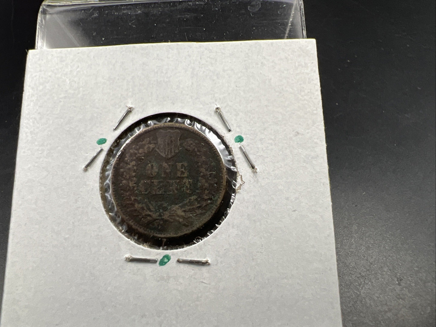 1860 1c Indian Head Cent Penny Very Circulated Damaged SKU#A