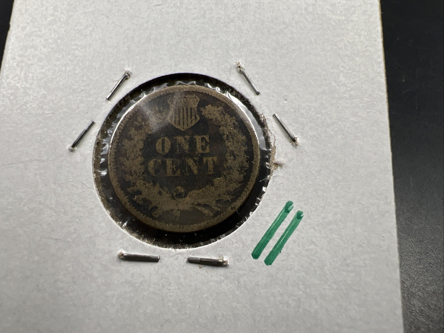 1862 1c Indian Head Cent Penny Very Circulated Damaged SKU#A